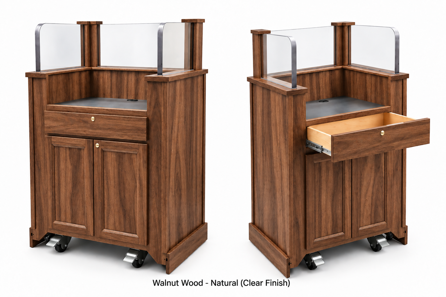 Executive Wood Defender Protector Anti-Ballistic Workstation Podium- DEFPRO339