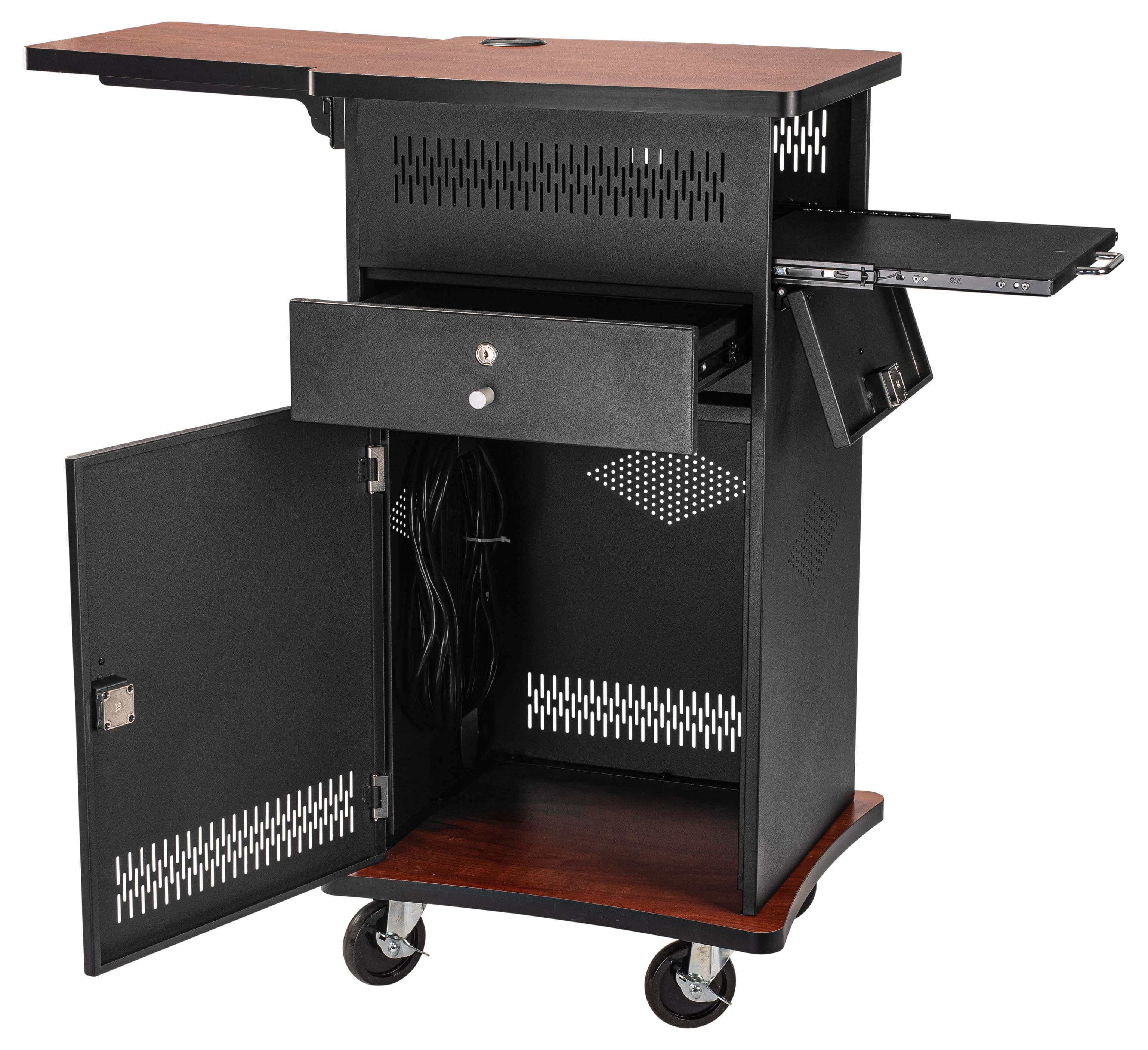 Oklahoma Sound Wizard Multimedia AV Cart | Presentation Cart with HDMI & VGA