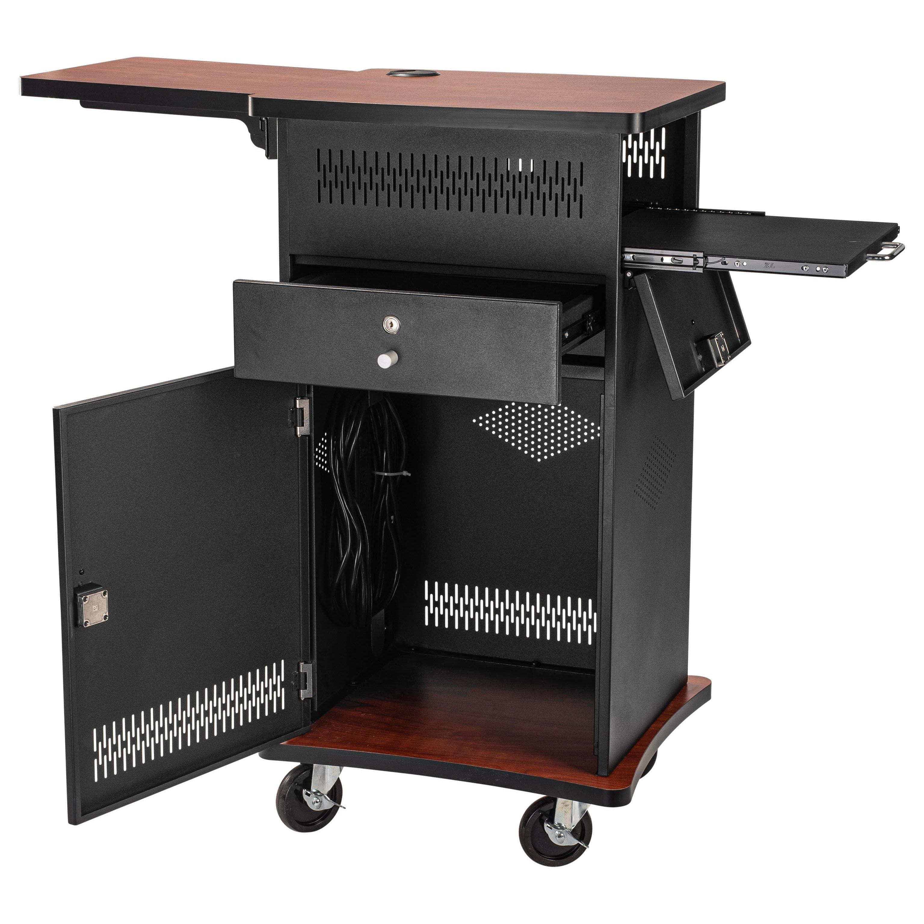 Oklahoma Sound Wizard Multimedia AV Cart | Presentation Cart with HDMI & VGA