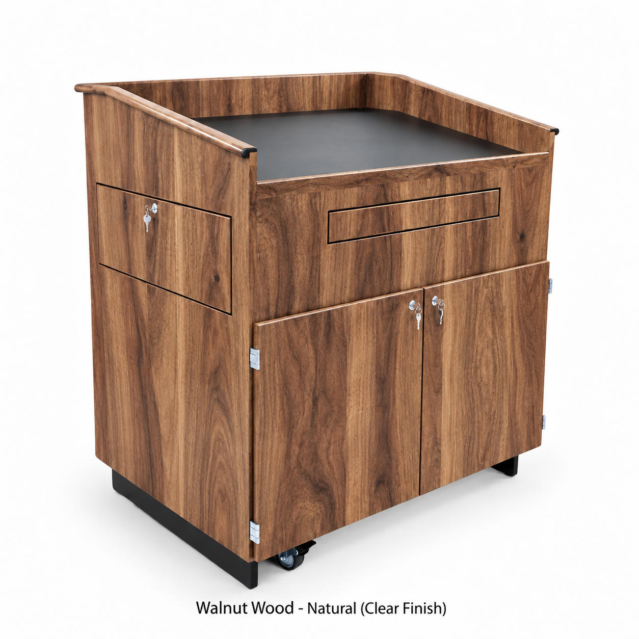 Executive Wood Educator™ Large Multimedia Lectern and Presentation Cart - EDU042