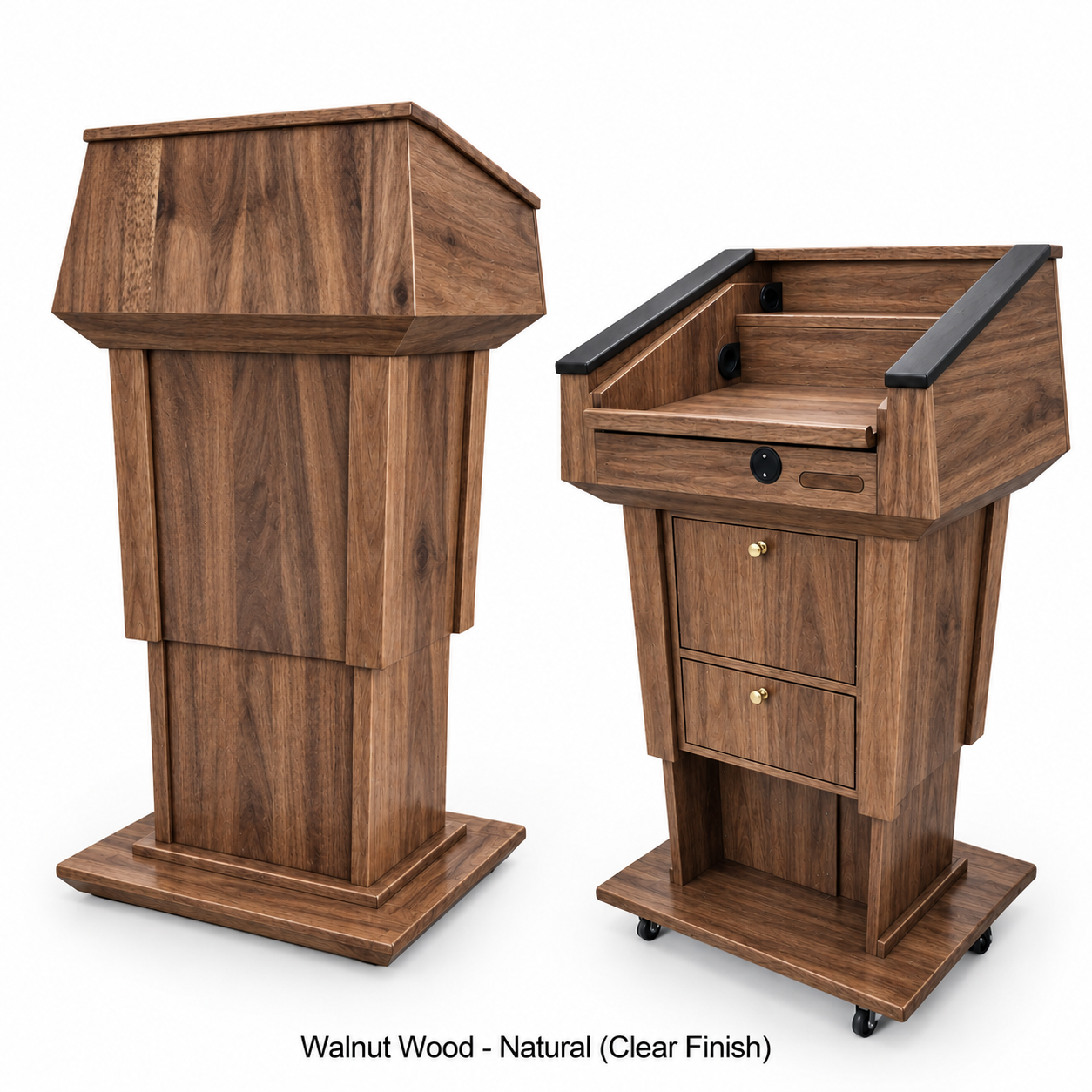 Executive Wood Adjustable Presidential Evolution Lift™ with Sound and Microphone Lectern - PRES500-EV-LIFT