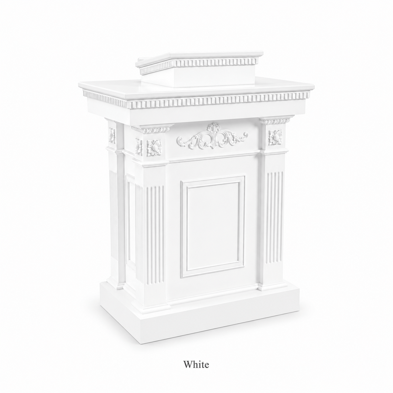 Imperial Woodworks White Colonial Tiered Pulpit TSP-620
