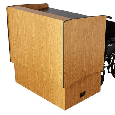 ada lectern from the back with wheel chair 