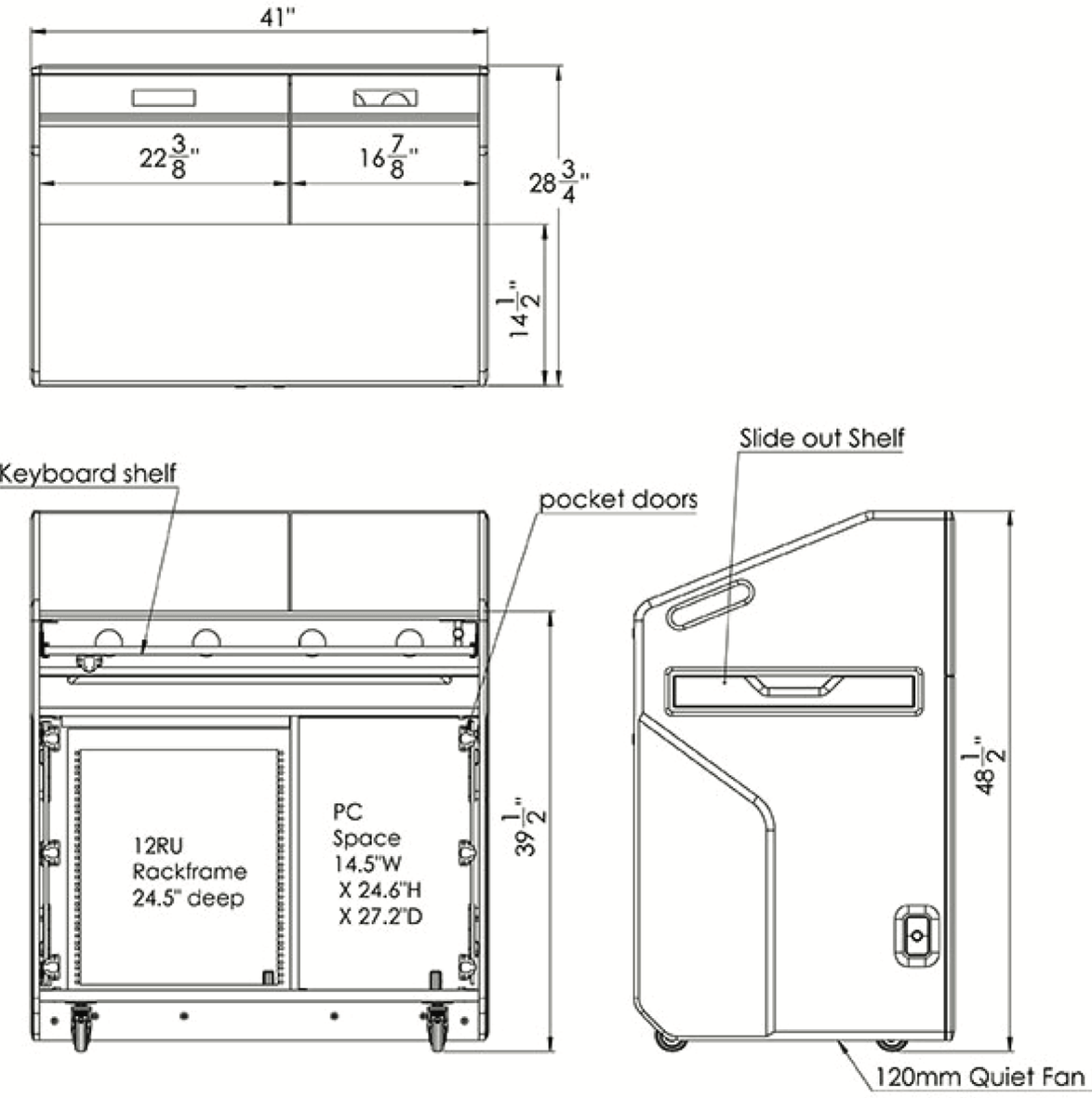 AVFI High tech multimedia lectern pdx20 dimensions