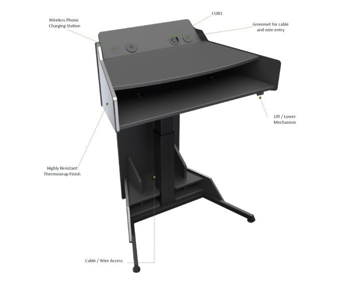 AVFI Height Adjustable Ergonomic Lectern (ADA Compliant) -  LEL023