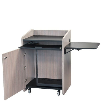avfi economy lectern pd304 with doors opened and shelf up