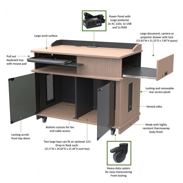 Teacher podium features