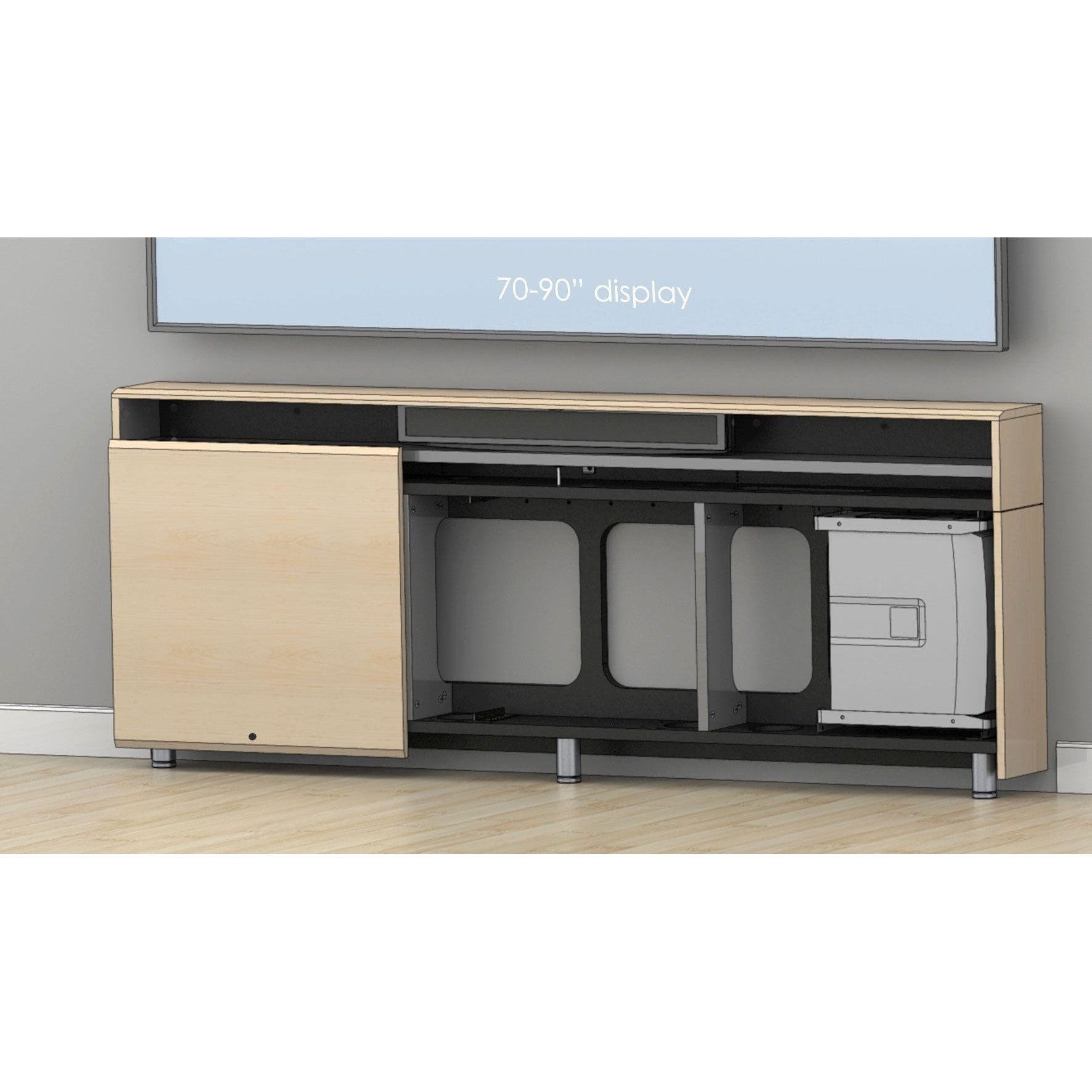 AVFI Triple Rack Wall Mounted Credenza CR3-WM