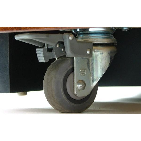 Executive Wood The Educator Multimedia Lectern- locking casters to make movement easy.