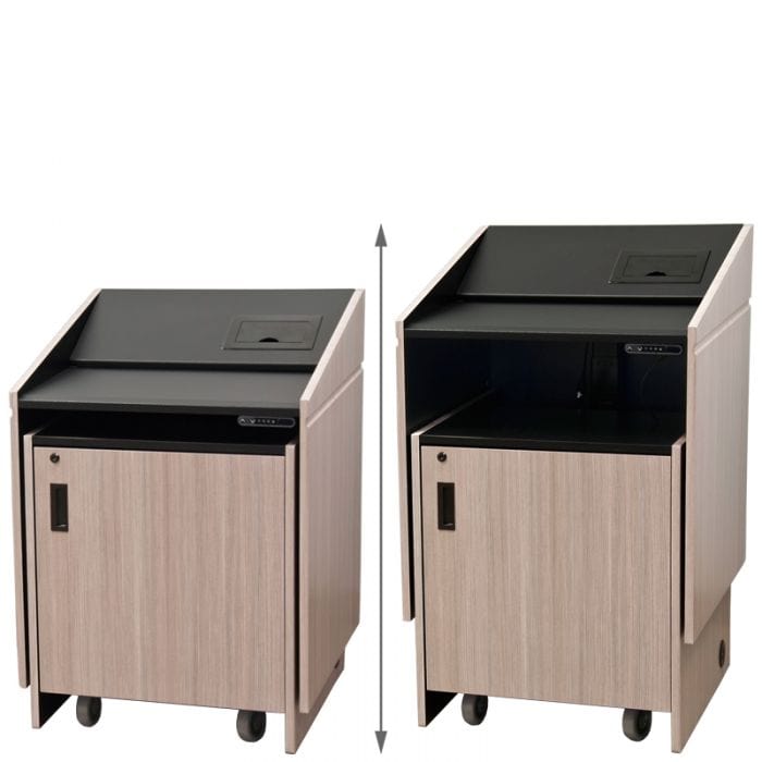 AVFI LEXYz34 mulitmedia height adjustable podium lowered and raised