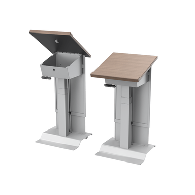 height adjustable lectern with lid opened