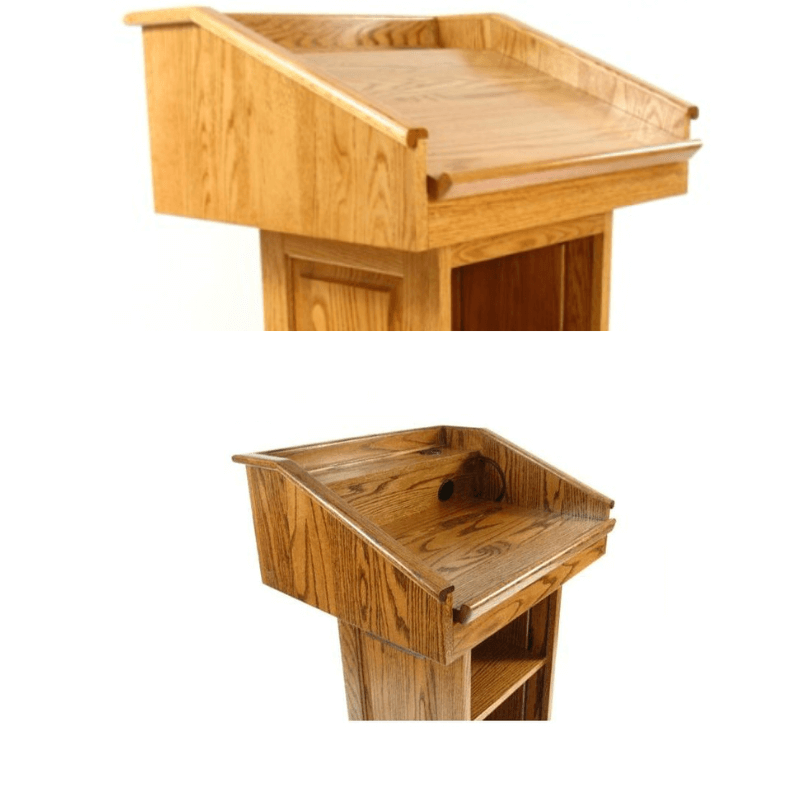 top surface of podium lifted and flat