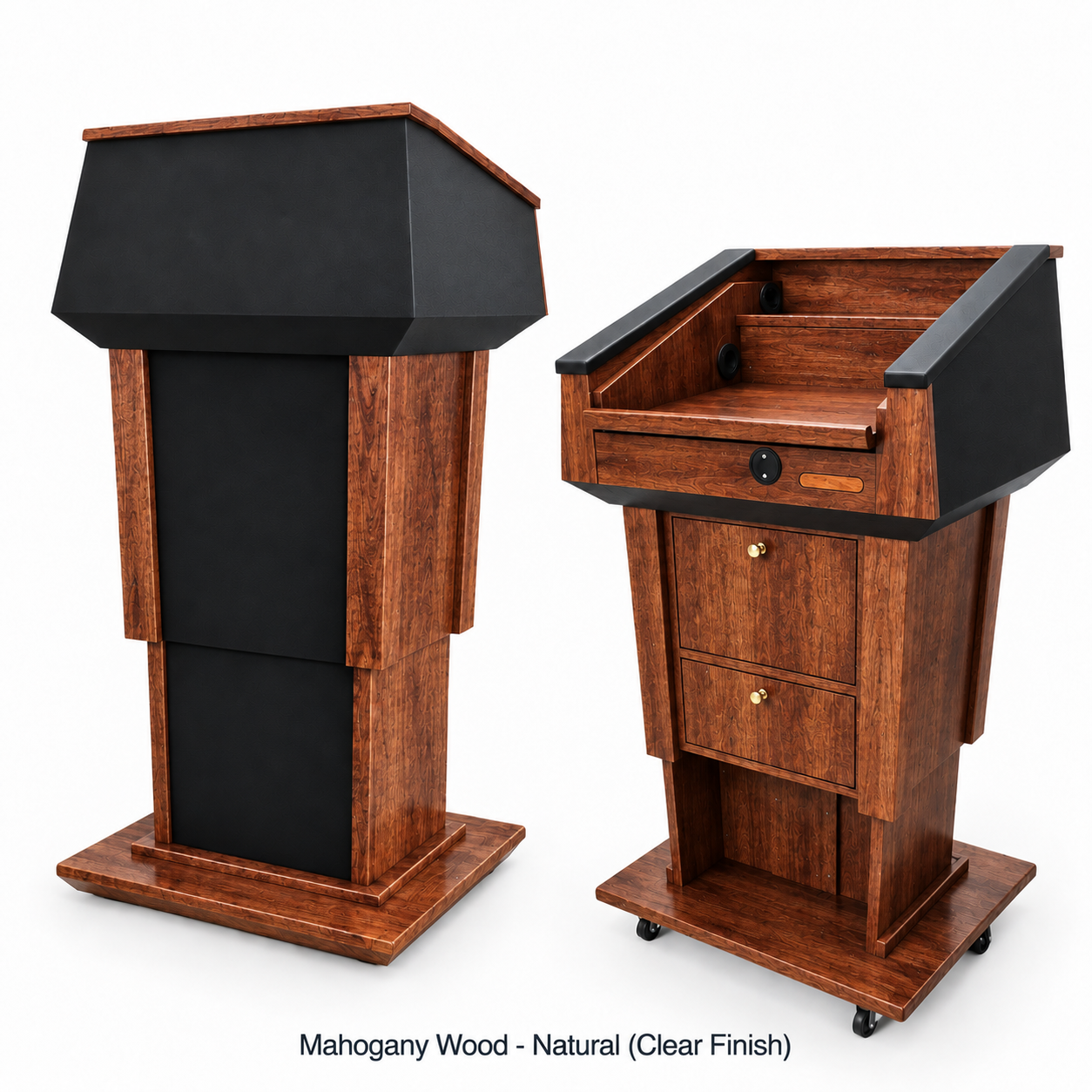 Executive Wood Adjustable Presidential Evolution Lift™ with Sound and Microphone Lectern - PRES500-EV-LIFT