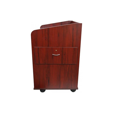 nova solutions privacy side av lectern with out pullout shelf side view