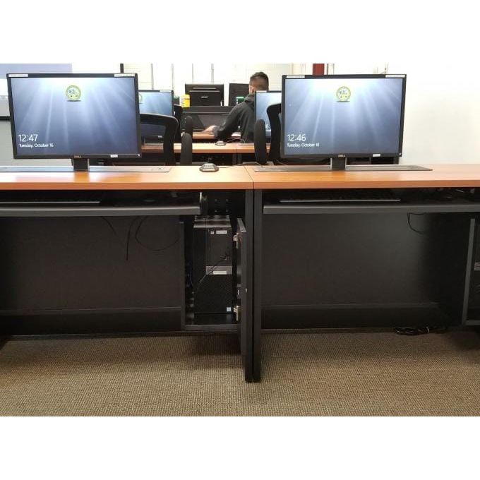 Nova Solutions Double Use University Training Desk W/ Trolley Monitor Lift
