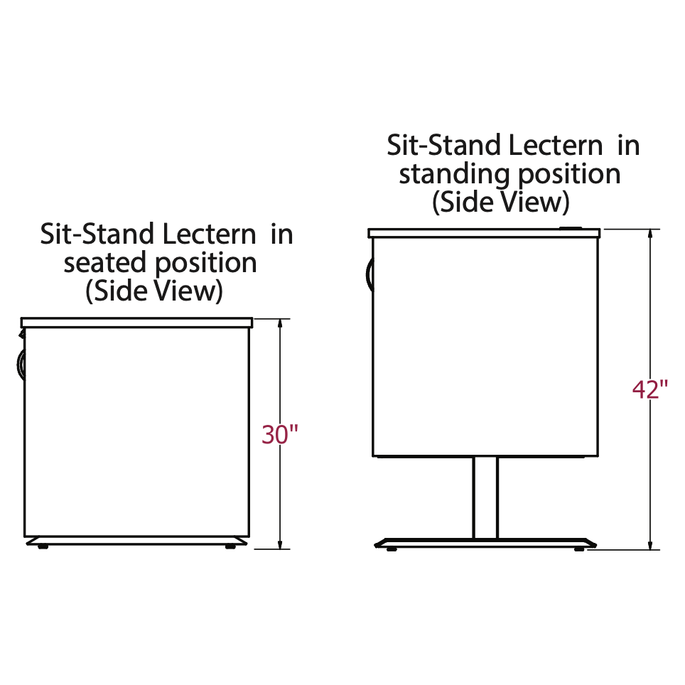 nova solutions height adjustable lectern dimensions