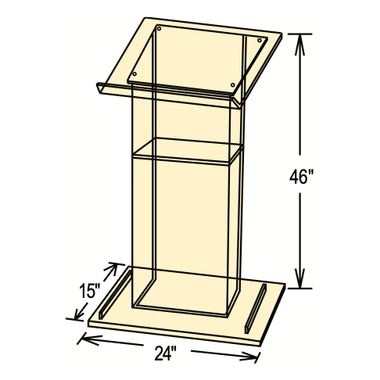 dimensions of acrylic podium 