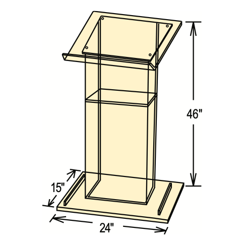 Oklahoma Sound 401S Acrylic Lectern with Shelf — Podium Stage