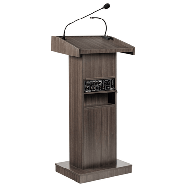 Oklahoma sound orator lectern back view in ribonwood color
