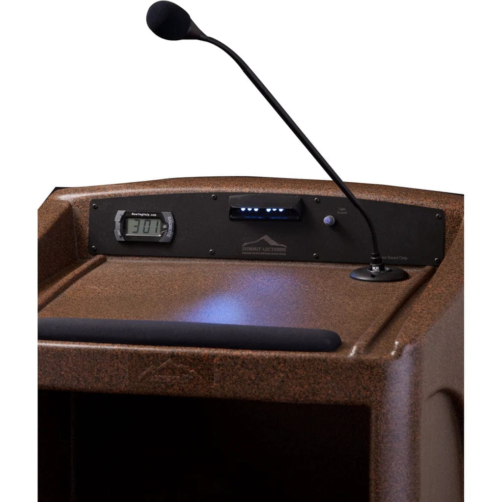 Top surface of podium with microphone