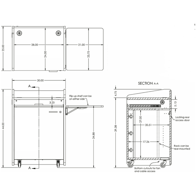 avfi pd3004 podium dimensions