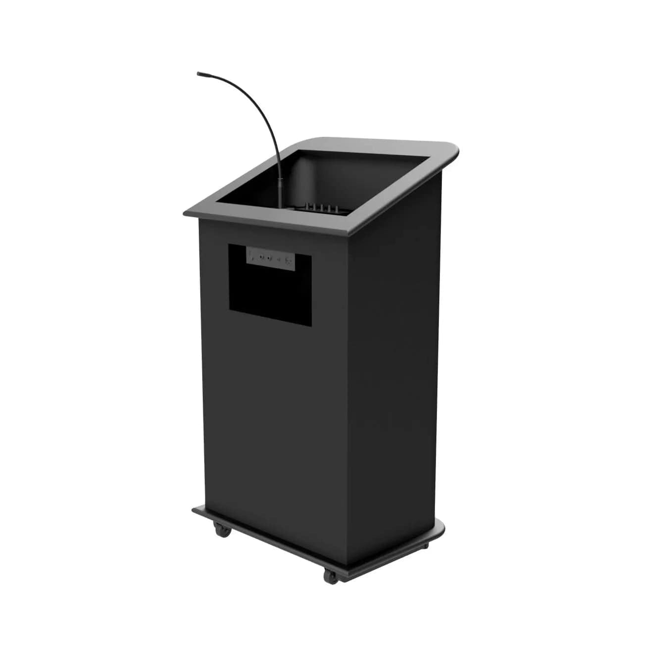 carpeted podium drawing with a microphone