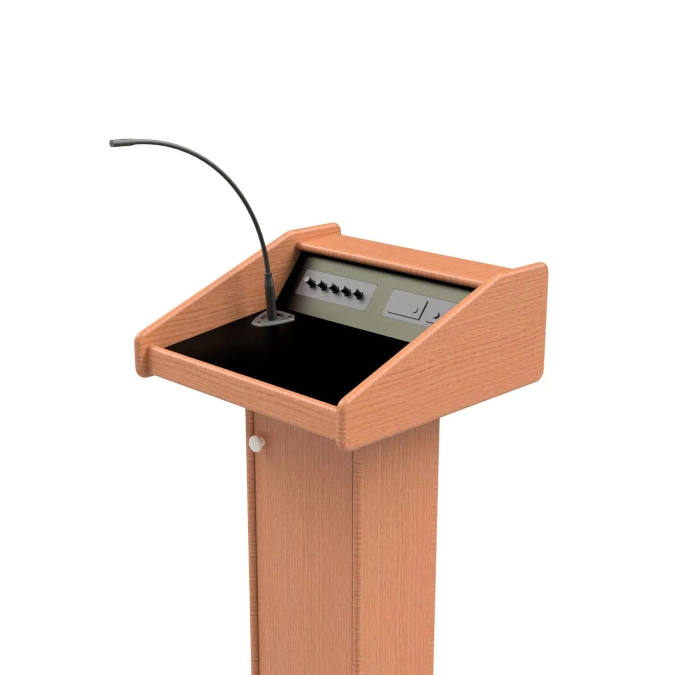 sound craft portable podium with a microphone back view