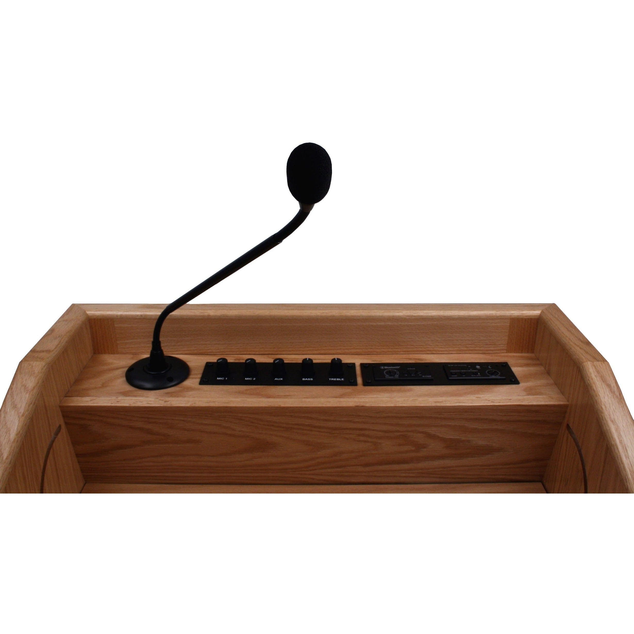 Amplivox Wireless Victoria Lectern SW3020 has a gooseneck hot mic that can pick up sound really well