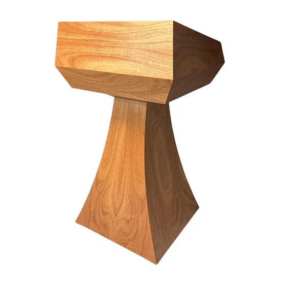 Executive Wood Statesman Slim Modern Curved Wood Podium | STM019-S