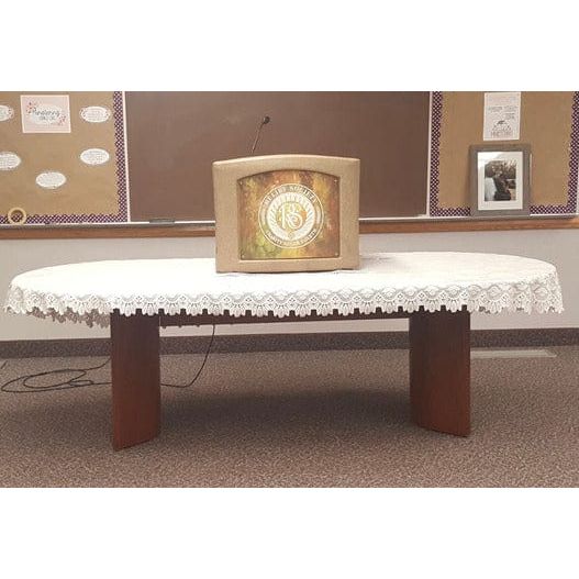 tabletop lectern with microphone on top of table