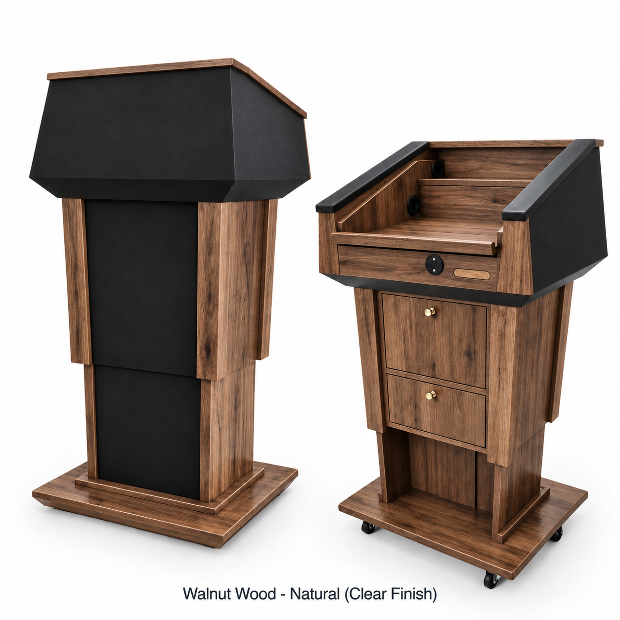 Executive Wood Adjustable Presidential Evolution Lift™ with Sound and Microphone Lectern - PRES500-EV-LIFT
