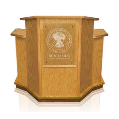 Prestige Wood Winged Pulpit With Logo