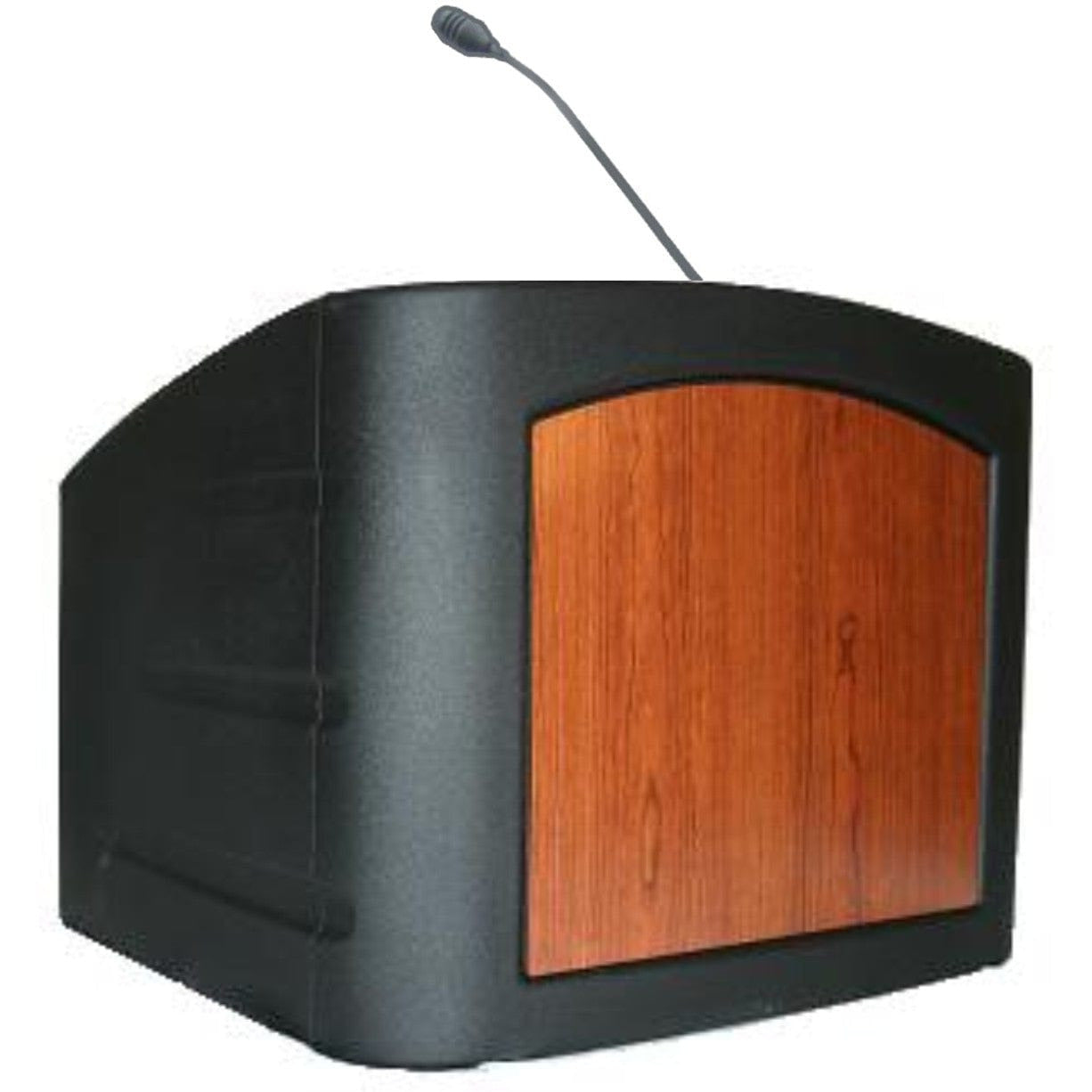 tabletop podium with microphone side view