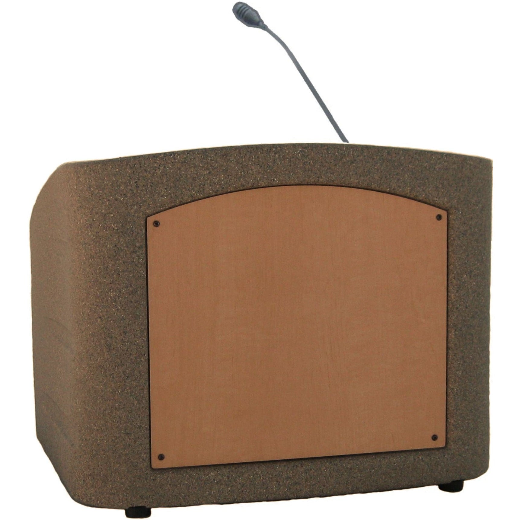 tabletop lectern with microphone in beige