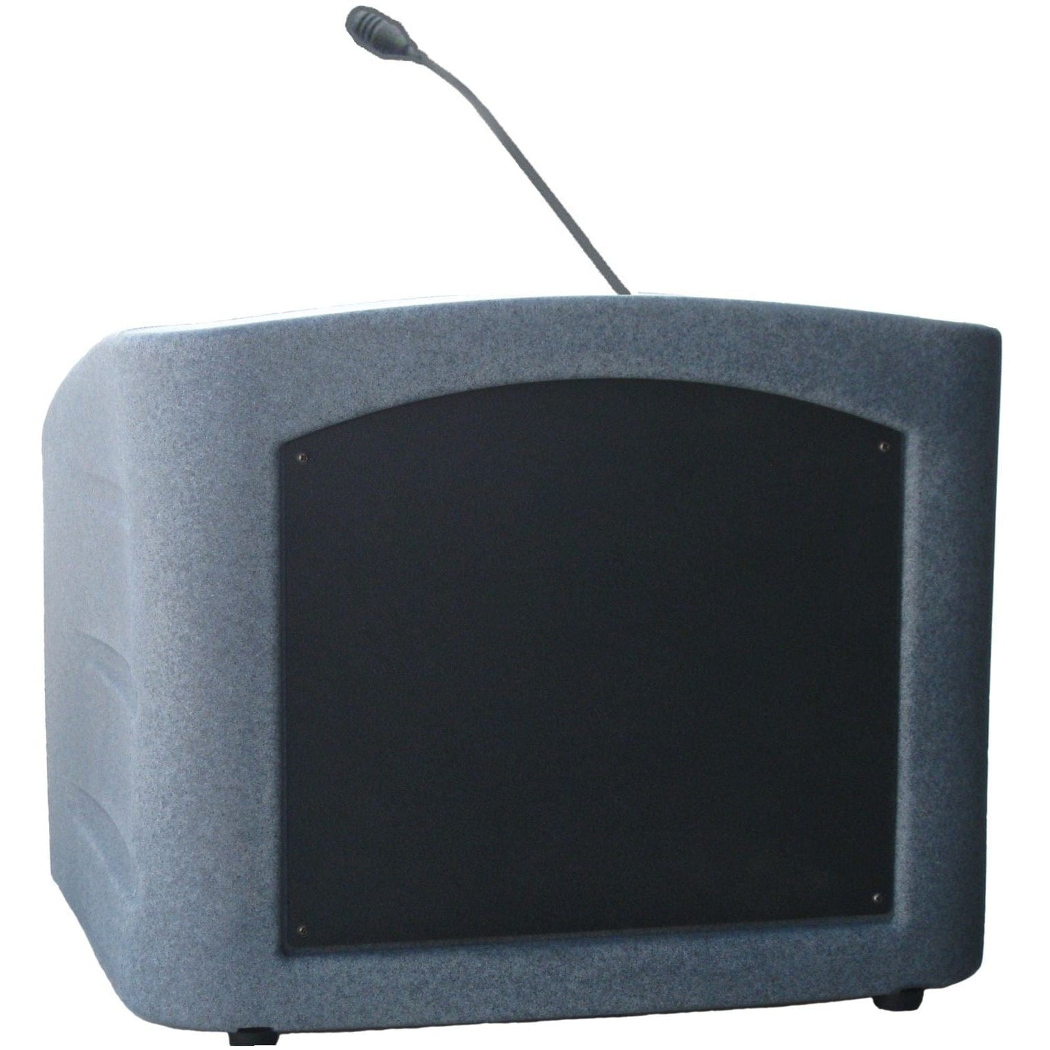 ingegrator tabletop lectern with microphone in grey and black