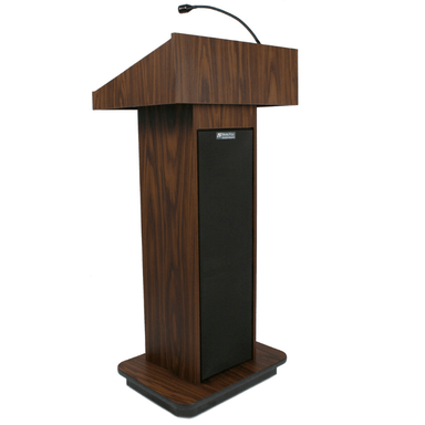 Amplivox Executive Sound Lectern SW505-  This exquisite, wooden lectern with microphone really gets the job done.  Traditional looking and has functional features.