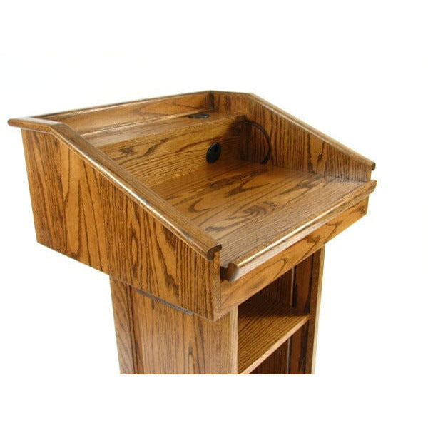 Executive Wood The Counselor Hardwood Lectern- Adjustable work surface that can be raised up or down