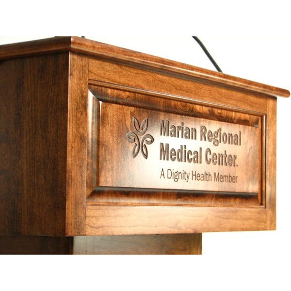 Executive Wood The Counselor Evolution Sound Lectern- get your logo engraved to really represent your brand