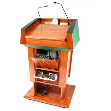 Executive Wood Presidential Plus Evolution Lift Adjustable Height Lectern- back view
